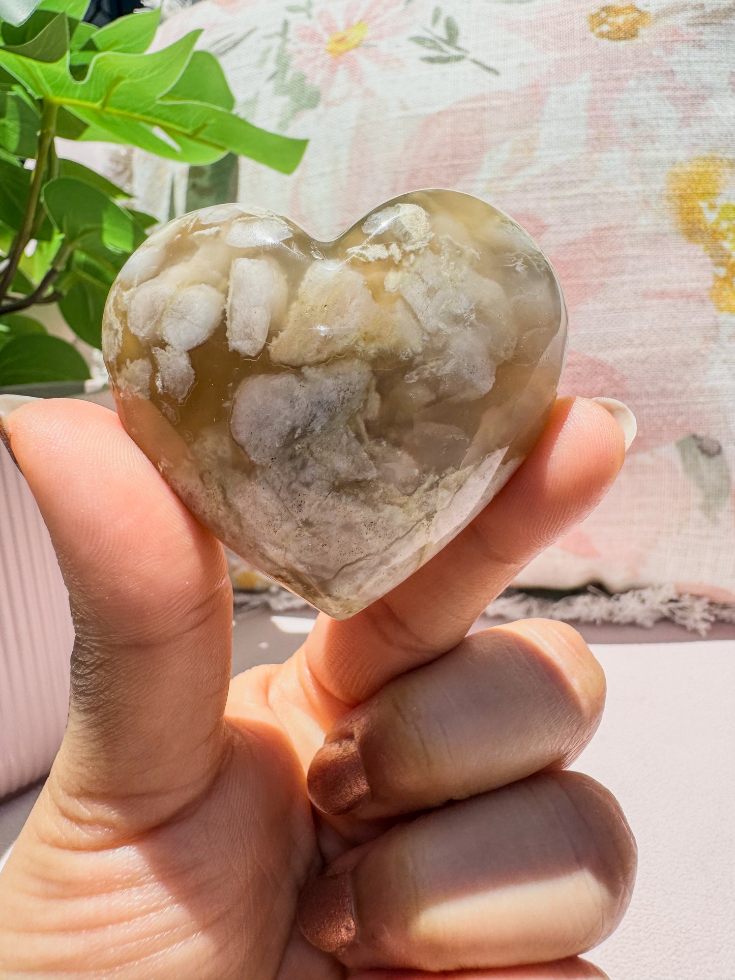 FLOWER AGATE HEART