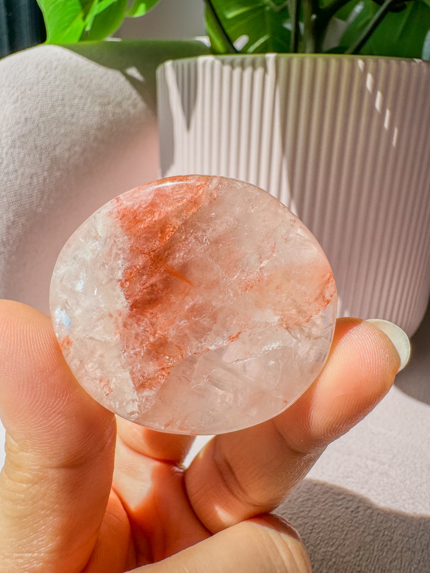 FIRE QUARTZ PALM CRYSTAL