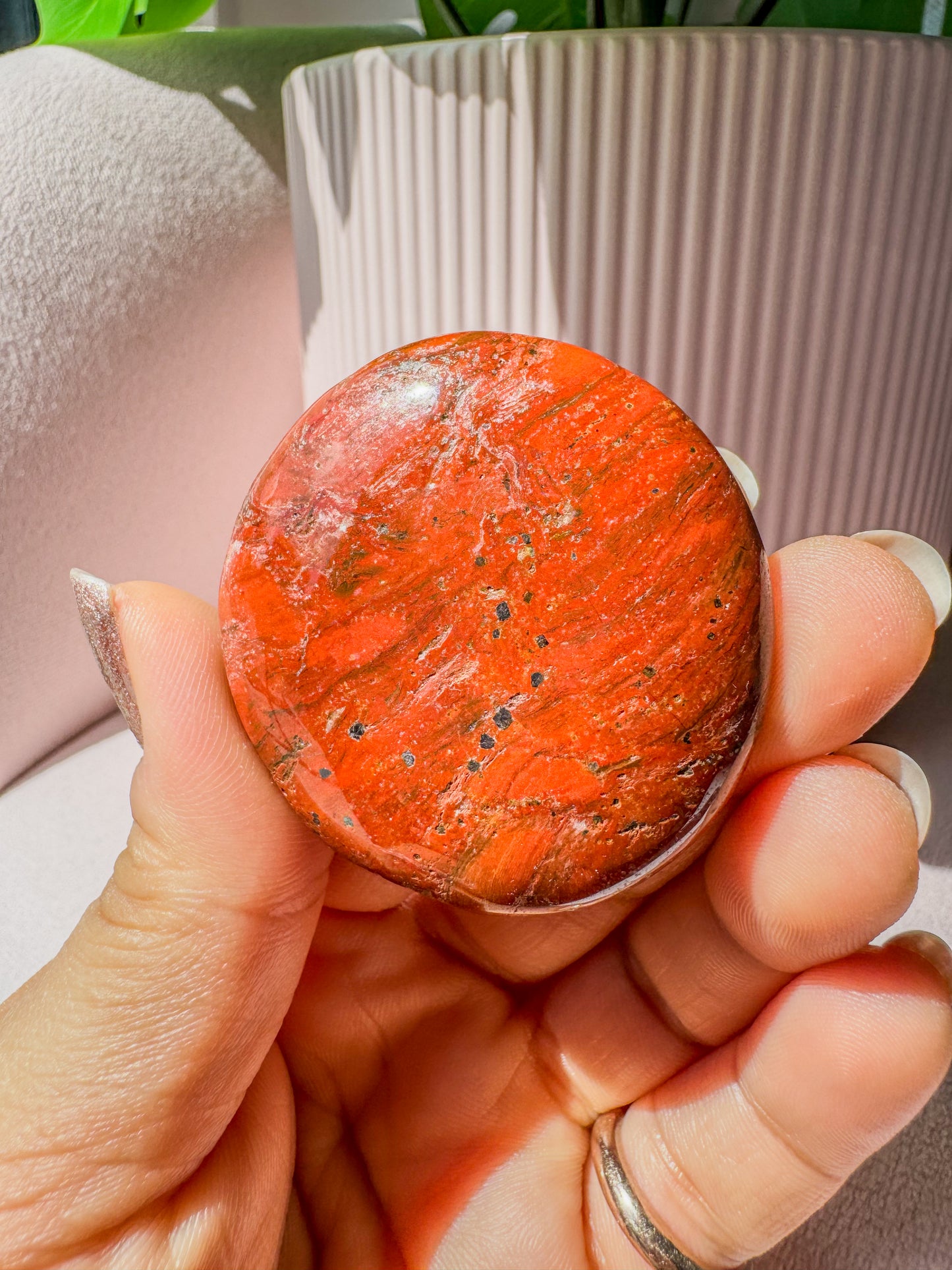 RED JASPER PALM CRYSTAL