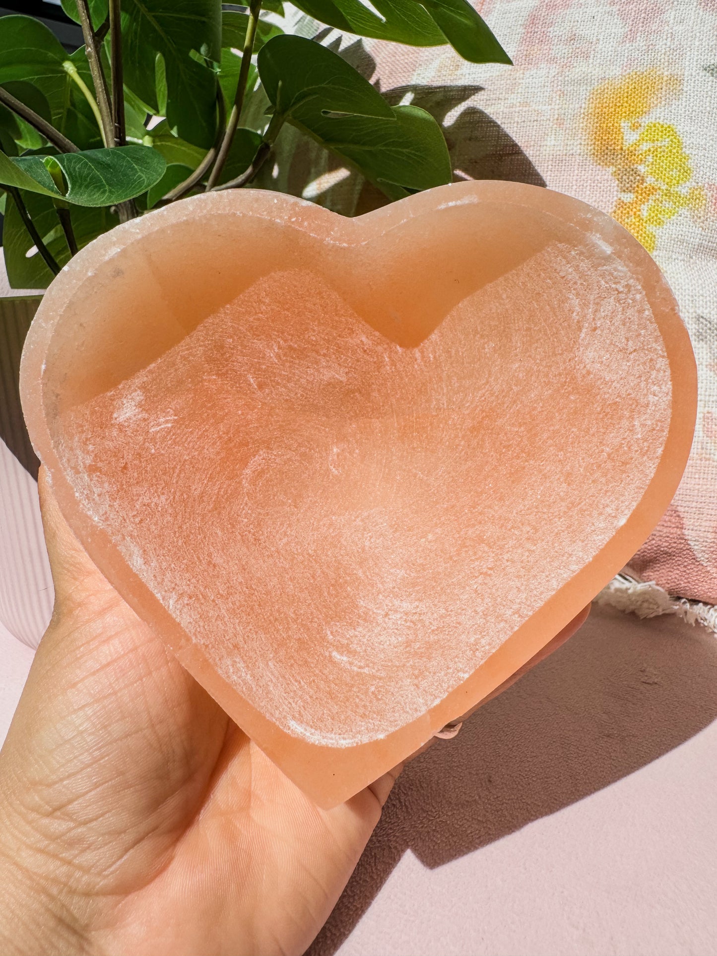 PEACH SELENITE BOWL