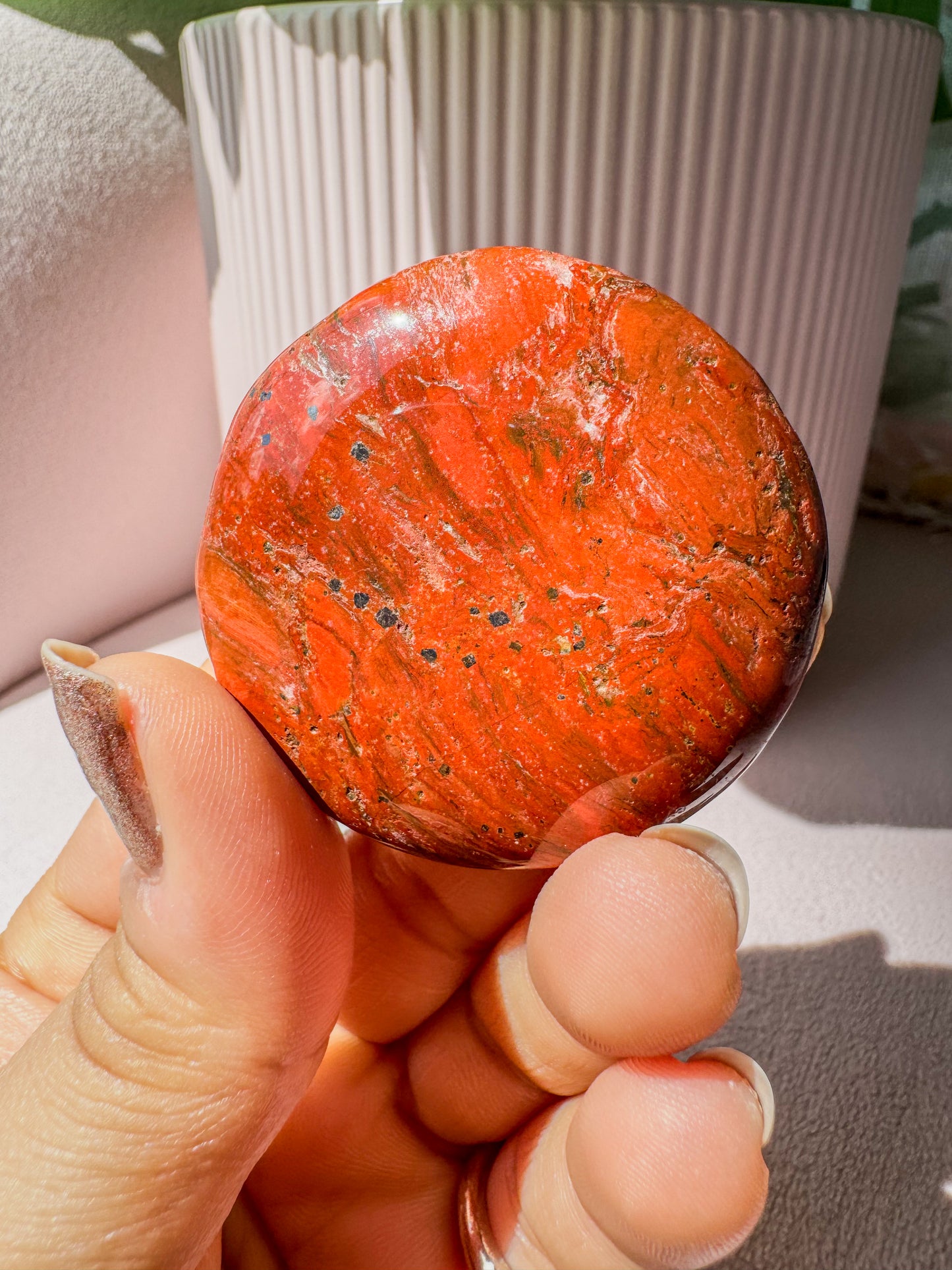 RED JASPER PALM CRYSTAL