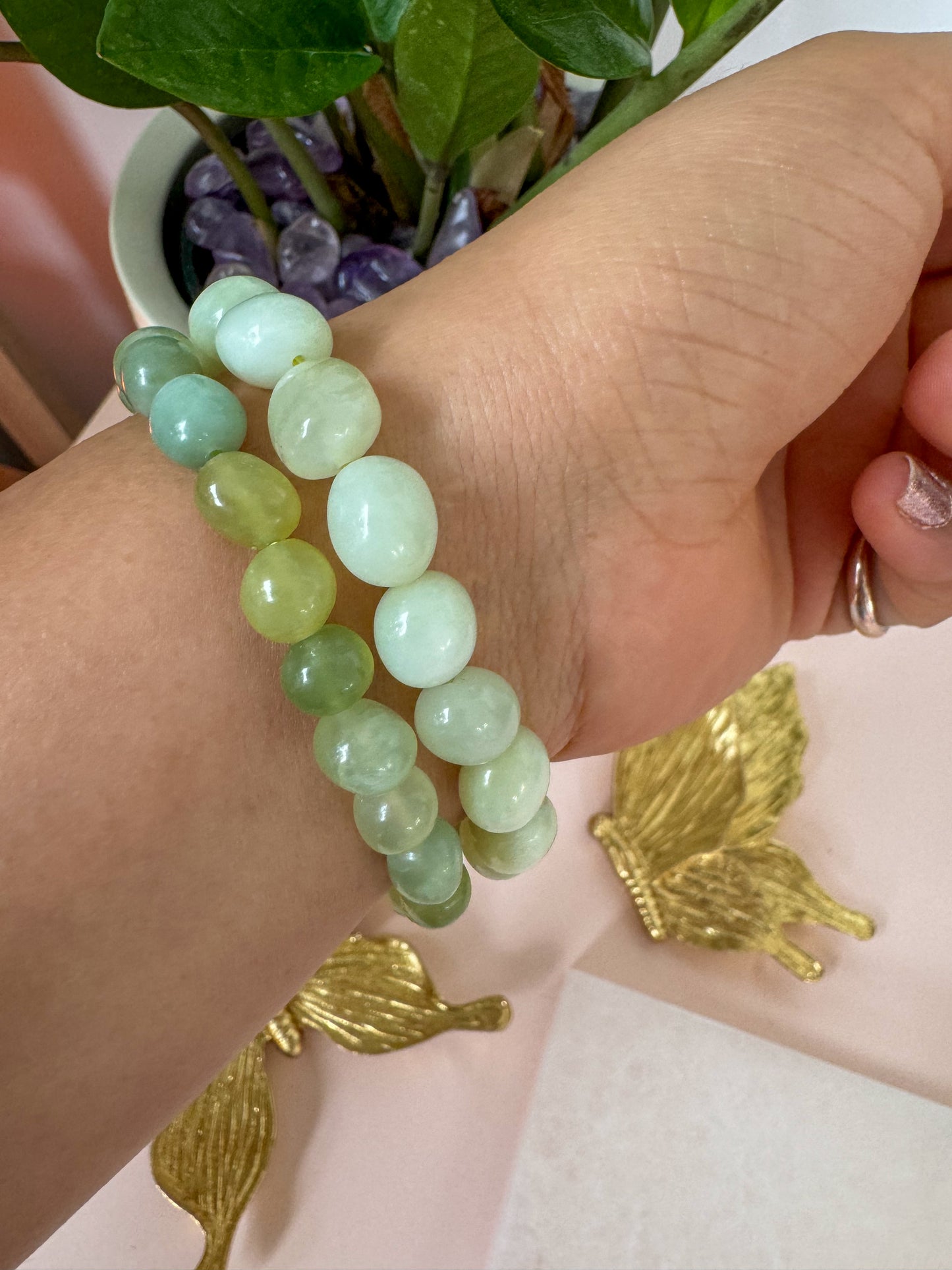 NEW JADE TUMBLE BEAD BRACELET