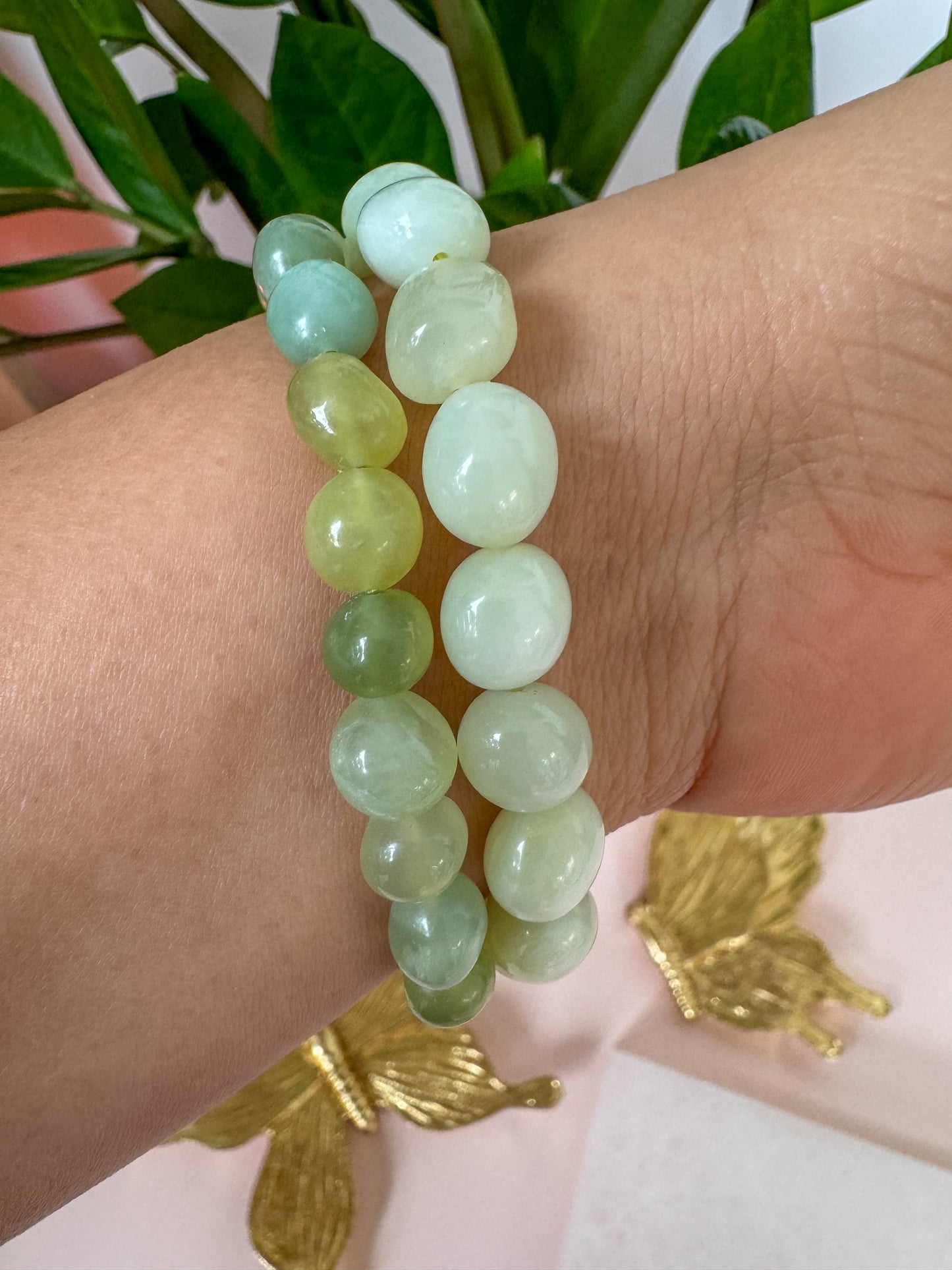 NEW JADE TUMBLE BEAD BRACELET