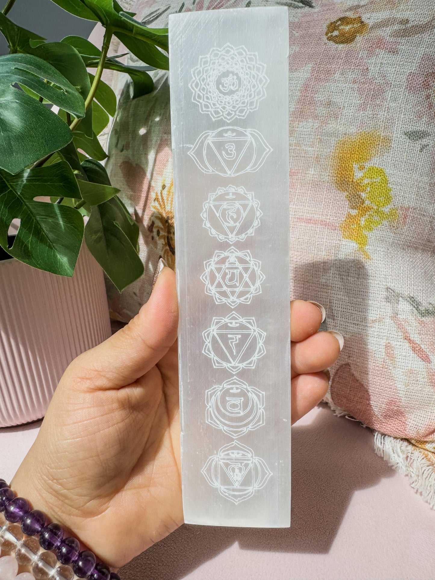 SELENITE CHAKRA RULER