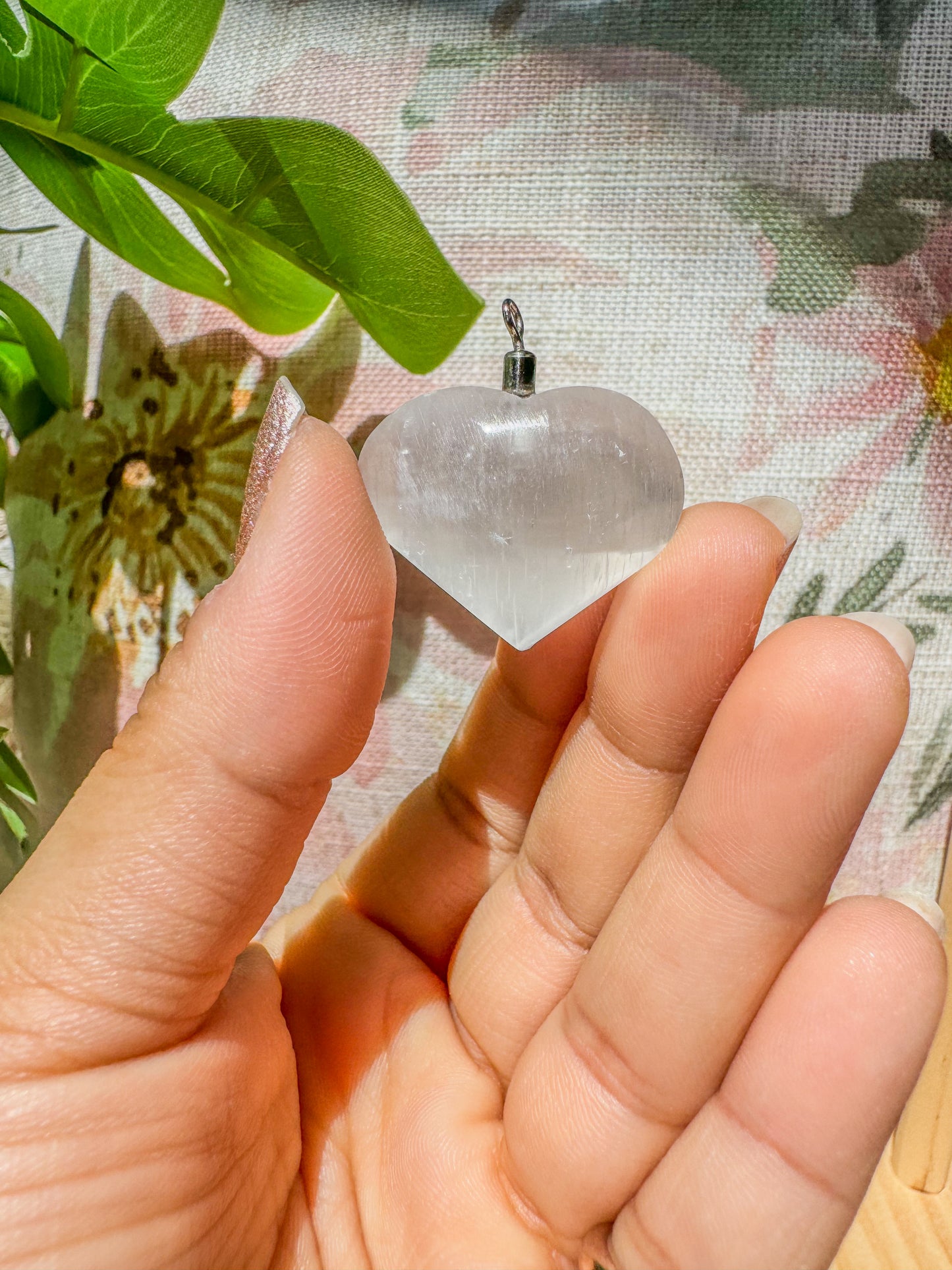 SELENITE HEART PENDANT