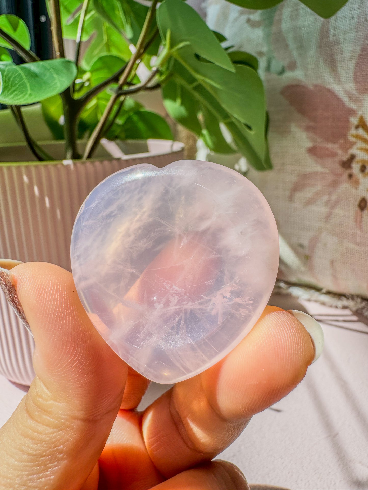 ROSE QUARTZ PALM CRYSTAL