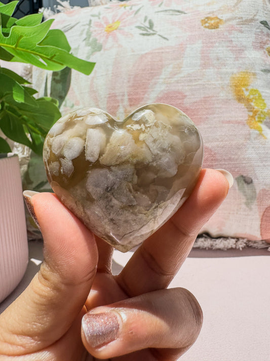 FLOWER AGATE HEART