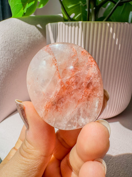 FIRE QUARTZ PALM CRYSTAL