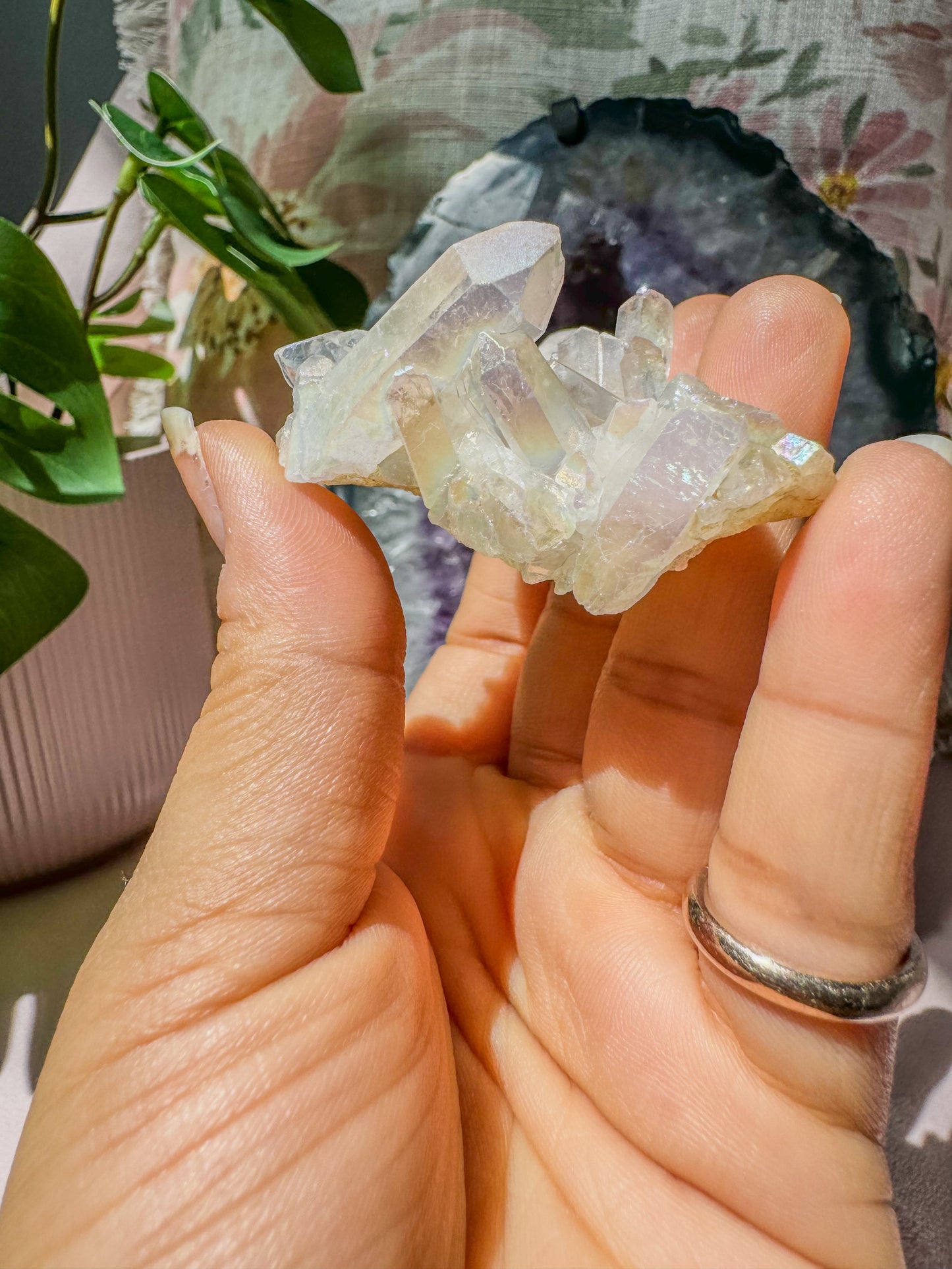 CLEAR QUARTZ AURA CLUSTER