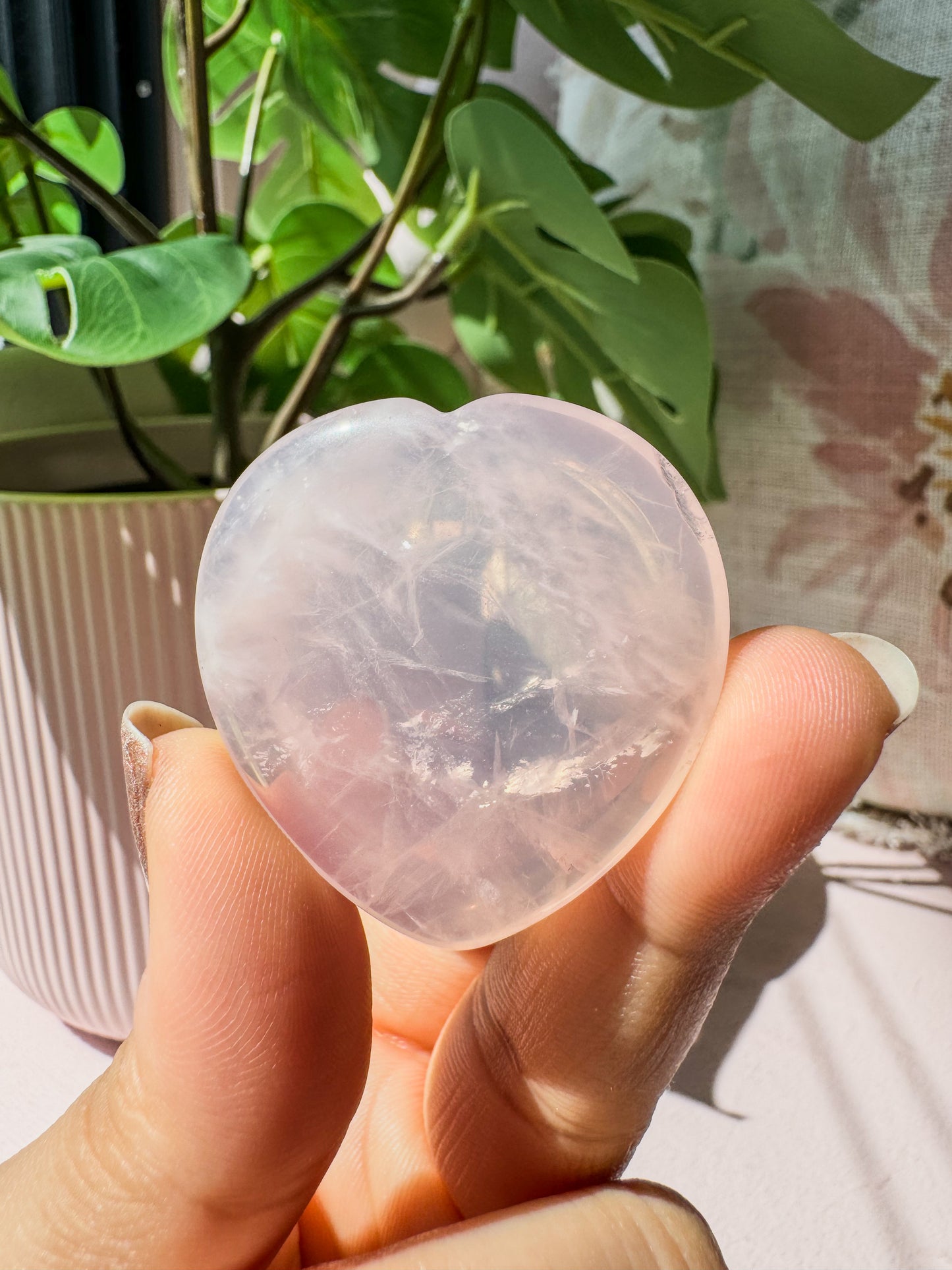 ROSE QUARTZ PALM CRYSTAL